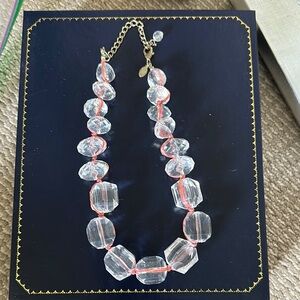 Elegant Clear Beaded Necklace with Gold Accents